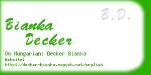 bianka decker business card